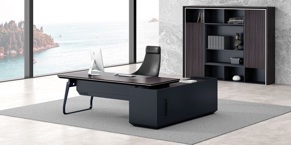 福瑪仕辦公家具|尚睿系列經(jīng)理辦公臺(tái)書(shū)柜組合展示